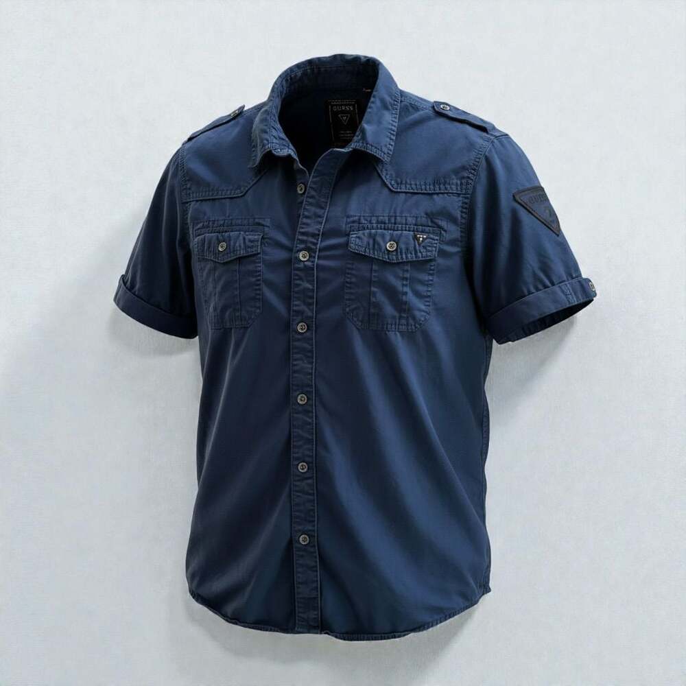 Guess Navy Blue Button Up